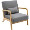 CLP Poltrona Relax Hibbing I Comoda Poltrona Imbottita in Tessuto I Struttura in Legno di Gomma I Poltrona per Soggiorno e Camera da Letto, Colore:Grigio Chiaro