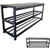 MAKA change your life quality MAKA Scarpiera Salvaspazio Slim, in Metallo Nera, Scarpiera Ingresso, Organizer Scarpe Diverse Misure, Scaffali Portascarpe, Panca Scarpiera con Seduta, Scarpiera (90 cm + panca)