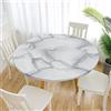 FANSU Tovaglia Rotonda Antimacchia Impermeabile con Bordo Elastico Adatto, Copertura Poliestere Moderna Lavabile Copritavolo per la Decorazione della Casa Cucina (Grigio Chiaro,Diametro 200cm)