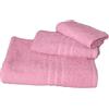 GX GARGIX GARGIX SET TRIS 3 PEZZI ASCIUGAMANI SPUGNA BAGNO TELO DOCCIA VISO OSPITE PER HOTEL (STR-Rosa)