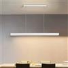 Lanekd Lampada a Sospensione Ufficio LED Dimmerabile Sala Pranzo Lampada Tavolo Pranzo Cucina Lampade Soffitto con Telecomando, Moderna Minimalista Design Lampadario per Soggiorno Camera Letto L150cm Bianco