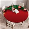 Treer Tovaglia Rotondo Antimacchia, Rosa Giorno di Natale Mollettone Tavolo Rotondo con Bordo Eelastico, Lavabile Tavole Copritavolo Tovaglia Tonda per Capodanno, Natale (100cm,Palline di Natale)
