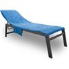BIANCHERIAWEB Telo Mare Lettino In Spugna Tinta Unita Con Tasche Modello Pool&Beach Lettino Nautical Blue