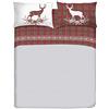 PENSIERI DELICATI Completo Letto Matrimoniale 100% Cotone, Completo Lenzuola Matrimoniali 180x200 Comprensivo di Lenzuolo Sotto, Sopra e 2 Federe, Made in Italy, Fantasia Tartan Cervo Rosso