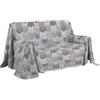 PENSIERI DELICATI Telo Copridivano 180 x 290 cm Made in Italy, Telo Copritutto 100% Cotone Puro, Fantasia Happycat Grigio, Ideale come Telo Arredo, Salvadivano o Copriletto Estivo (1 Piazza)
