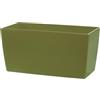Tecnokit Teraplast vaso per fiori da interno ed esterno rettangolare Coimbra, finitura lucida, in plastica (Verde Olive, cm 30x15x15)