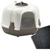 Pet's Market Toilette Gatti Angolare con Filtri di ricambio Lettiera Chiusa Corner Cassetta Igienica Accessoriata con Paletta colore grigio scuro 52X59,5X44,5h cm (Con Filtri di Ricambio)