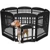 Iris Ohyama Recinto per Cani da Interno con Porta, A60cm, 8 Pannelli, Nero, Plastica, Parco, Per Cucciolo, Gatti, Animali domestici, Interni, Esterni, Gabbia, Cuccia, Canile, CI-908