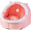 F Fityle Cuccia per Gatti con Palla Giocattolo per Dormire Nido Cuccia per Cani di Piccola Taglia per Accessori per Animali Domestici all'aperto, Gatto Rosa M
