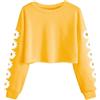 Imily Bela Felpa da ragazza con margherite pinted crop top carino per bambini maglione a maniche lunghe pullover t-shirt vestiti, Giallo, 140-150