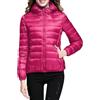 Generic Autunno e Inverno Cappotti Donna Piumini Leggeri con Cappuccio Piumini Grandi Dimensioni Pieghevole Felpe con Cappuccio Puffy Giacche Oversize Piumini Donna Plus Size, Fucsia 3, 3XL