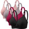 Generico 4 Pezzi Reggiseno Donna Comodo Push up Reggiseni Senza Ferretto Curvy Bra Sportivo Traspirante Comodo E Traspirante Lingerie Sportiva Top Palestra Donna Reggiseno Push up Reggiseno Lovable