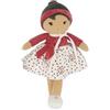 KALOO Tendresse, La mia prima bambola di stoffa Emilie, Bambola di pezza da 25cm, Gonna in micro velluto e fascia rossa, Graziosa confezione regalo,Nastro personalizzabile-Dalla nascita,K200015