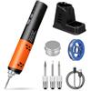 WyldSenc Saldatore portatile senza fili,Ricaricabile tramite Usb,Saldatore con illuminazione a Led Ferro Da Saldatore in stagno,Kit Saldatore Professionale Di Securità Per Principianti E Professionisti