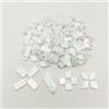 Anktily Piastrelle per mosaico in vetro iridescente, 200 g, 270 pezzi, 4 forme miste, in vetro colorato, forniture per mosaici, quadrati/triangoli/rettangoli/rombi (bianco)