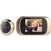 Splenssy Spioncino Digitale per Porta con Schermo LCD da 2,8 Pollici, Supporto Visione Notturna Servizio Fotografico, Videosorveglianza Digitale Della Porta per Home Security (Oro)