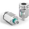 TAILONZ PNEUMATIC 304 Acciaio inox maschio dritto 4MM tubo OD x M5 filettatura push to connect raccordi PC4-M5 (confezione da 2)