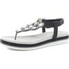 inblu Sandali Donna Infradito con Pietre e Strass, Chiusura con Elastico Posteriore, Plantare Imbottito, dal 35 al 41, Nero, 38 EU