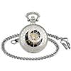 MICGIGI orologio da taschino meccanico unisex a carica manuale, 12 costellazioni, scheletro, orologio da taschino con catena (acciaio)