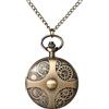 Lancardo Orologio da tasca da uomo, orologio da tasca vintage, Steampunk Gears serie scheletro quadrante in numeri romani, cassa in acciaio inossidabile per uomo e donna, marrone