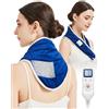 JOBYNA Termoforo Cervicale Elettrico, Cuscino Termico Pesato con Micro Perle di Vetro, Termoterapia Scaldacollo per Alleviare il Dolore, 5s Riscaldamento Rapido, 30-70 ℃ e 10-90 minuti Regolabile
