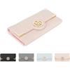 Miss Lulu Portafoglio lungo da donna in finta pelle, elegante portafoglio con scomparti per carte di credito, multicolore con scomparto per cellulare, Nero, L, Moderno