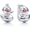 butterfly Orecchini da ragazza in argento 925 turchese Swarovski Elements originale anatra raso regalo per bambini, Argento sterling