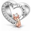 MariaFonte Bead Charm Amore Amicizia Sorella Compatibile Tutte Marche Pendente Cuore Ciondolo Argento