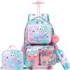 HTgroce Zaino Trolley Sirena Scuola Elementare Bambina Viola