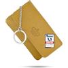 Baur since 1976 Baur portachiavi da donna in vera pelle - astuccio chiavi con anello in metallo e chiusura a bottone - piccolo portafoglio con cerniera per banconote, monete e carte (Giallo senape)
