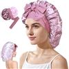 Guiguishiny Cuffia Seta Capelli Notte da Donna, double face Berretto da Notte Raso Elastico,con Nastri Regolabili per Protezione Dei Capelli Ricci Lunghi e Corti (Rosa)