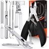 INXEN Tagliaunghie Set Professionale, Tronchesino Per Piedi Affilate Per Unghie Spesse Incarnite Micosi,7Pcs Tagliaunghie Set Per Piedi In Acciaio Inossidabile,Profi Set manicure pedicure kit Per Uomo Donna