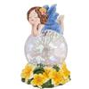 DRW Fata per Bambini Blu sdraiata su Palla di Luce in Resina Dipinta a Mano 10x10x17 cm, Multicolore