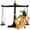 DRW Figura Giudizio di Osiride o Giudizio dell'Anima del defunto Anubi con bilancia Piuma e Cuore in Resina Dipinto a Mano 26x10x25 cm