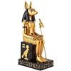 DRW Figura Anubis Seduto sul Trono di Resina Dipinto a Mano 11x8x25 cm