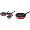 Lagostina Cucina Mediterranea Set di Padelle Antiaderenti in Alluminio Ø 20/24/28 cm & Wok Antiaderente in Alluminio Ø 28 cm, Induzione, Gas e Forno
