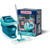 Leifheit Pressa Profi XL Set lavapavimenti, Mop lavapavimenti con strizzatore incorporato, Mop set con rotazione scopa a 360° e secchio con rotelle
