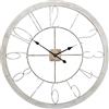 DRW Orologio da parete in legno e lancette in alluminio naturale e nero 80x4.5x80 cm