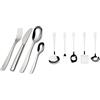 Alessi KnifeForkSpoon AJM22S24M Servizio Completo di Posate di Design, 24 Pezzi in Acciaio Inox & Ajm19S5 L Set Di Mestoli Da Cucina Di Design In Acciaio Inossidabile 18/10, 5 Pezzi.