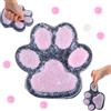 GWAWG Giocattolo squishy a forma di zampa di gatto, fatto a mano, a forma di zampa di gatto, giocattolo antistress, giocattolo Kawaii peloso per bambini e adulti (nero con rosa)