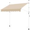 Yaheetech Tenda da Sole per Balcone Esterno Veranda a Bracci Estensibili con Manovella Regolabile Telo Avvolgibile Retrattile Resistente ai Raggi UV Telaio Telescopico Senza Forare 250 x 120 cm Beige