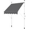 Yaheetech Tenda da Sole per Balcone Esterno Veranda a Bracci Estensibili con Manovella Regolabile Telo Avvolgibile Retrattile Resistente ai Raggi UV Telaio Telescopico Senza Forare 150 x 120 cm Grigio