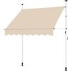 Yaheetech Tenda da Sole per Balcone Esterno Veranda a Bracci Estensibili con Manovella Regolabile Telo Avvolgibile Retrattile Resistente ai Raggi UV Telaio Telescopico Senza Forare 200 x 120 cm Beige
