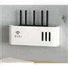PZPIUGY Scatola Router WiFi da Parete - Mensola per Nascondi Cavi TV, Contenitore di Immagazzinaggio per Router (White)