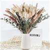 NSRHMJ Fiori Secchi Decorativi, 85 Pezzi Bouquet di Pampas Grass Essiccato, Decorazione di Erba di Pampa Naturale, Decorazione da Tavolo Boho