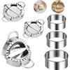 LXYYDS 6 Pezzi Stampo per Ravioli Dumpling, Ravioli Dumpling Maker Acciaio Inox Set, Stampo per Gyoza, Stampo per Gnocchi in Acciaio Inox, Gli Stampi per Pasta Sono Adatti per Preparare Wonton, Gnocchi
