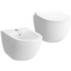 Vitra Sanitari wc e bidet sospesi serie Sento rimless bianco opaco ceramica bianca