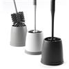 SAVEGA Scopino Bagno WC Nero con Setole Innovative - Spazzolone Bagno WC Antiscivolo con Portascopino - Design Moderno ed Elegant