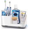 PARKMANI Portaspazzolini per Bagno, Portaspazzolino Elettrico per Bambini e Supporto per Dentifricio con Drenaggio, Organizzatore Portaspazzolino per Piano del Bagno (Grigio)