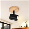 Deboola LED faretto da soffitto 1 lampada da soffitto a fiamma - plafoniera nera GU10 faretto orientabile da parete faretto da parete in legno per soggiorno camera da letto corridoio cucina MAX.40W